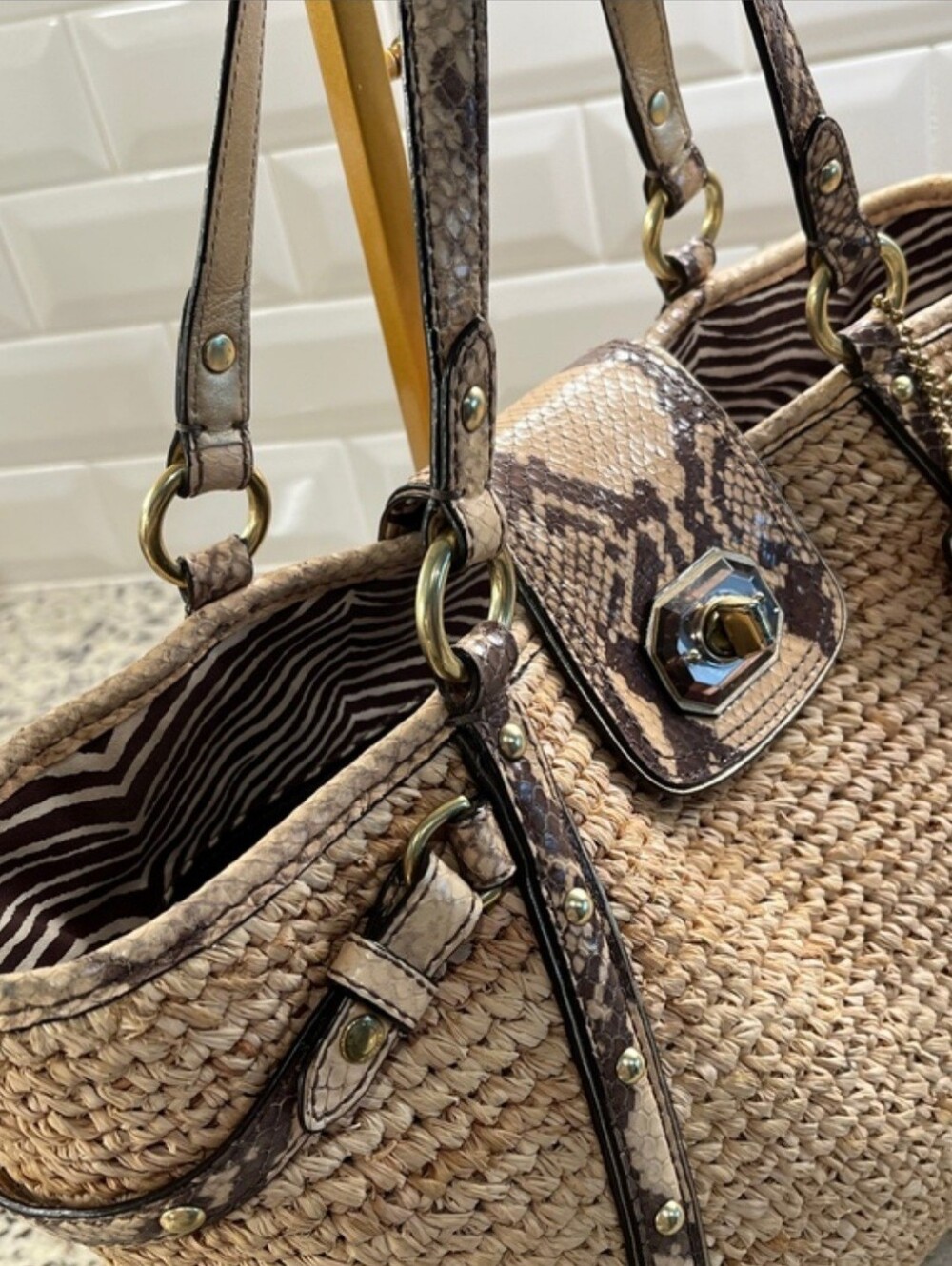 Coach Natalie Python & Raffa Tote - Picture 8 of 16